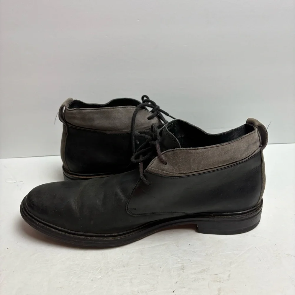 Cole Haan Williams Black Gray Chukka Boots Lace-up Leather Men’s 12 C20917